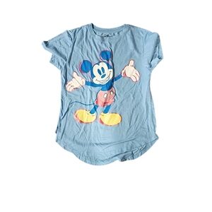 Disney Light Blue Mickey Mouse Short Sleeve Tee